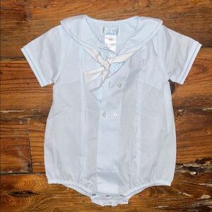 Petit Ami Baby Blue Nautical Romper